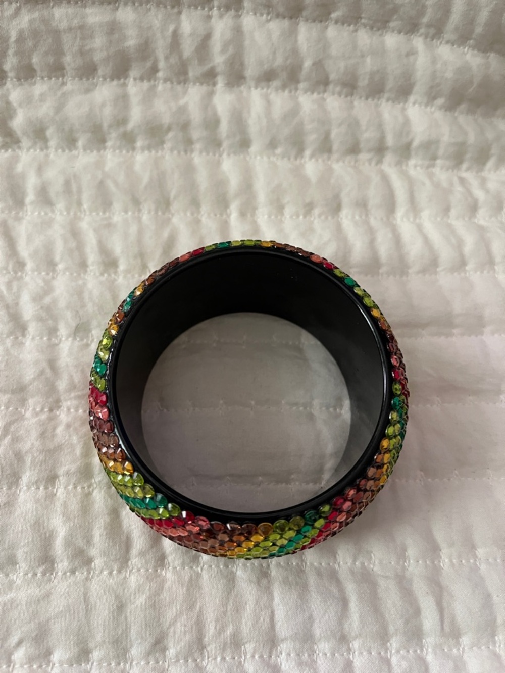 Multicolor Crystal Rhinestone Bangle Bracelet - Picture 2 of 5